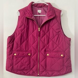 J. Crew Quilted Sleeveless Zip Vest Plus Size 2x